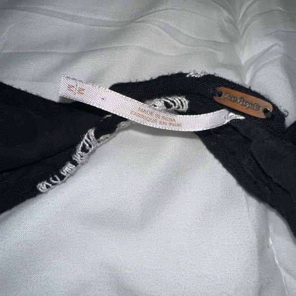 Free People Black Embroidered Long Sleeve Mini Dress Size Medium - Picture 2 of 5